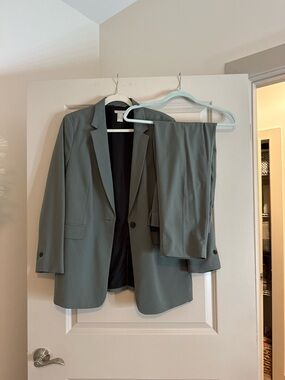 Olive Green Two-Piece Suit Blazer and Trousers